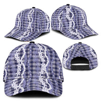 Hawaiian Ohia Lehua Lei Classic Cap Plaid Palaka Uliuli hohonu Pattern - Polynesian Pride