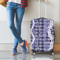 Hawaiian Ohia Lehua Lei Luggage Cover Plaid Palaka Uliuli hohonu Pattern LT9 - Polynesian Pride
