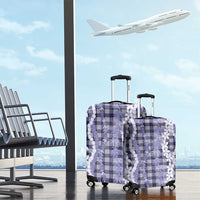 Hawaiian Ohia Lehua Lei Luggage Cover Plaid Palaka Uliuli hohonu Pattern LT9 - Polynesian Pride