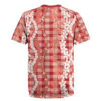 Hawaiian Ohia Lehua Lei Rugby Jersey Plaid Palaka Ulaula Pattern - Polynesian Pride