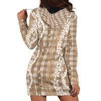Hawaiian Ohia Lehua Lei Hoodie Dress Plaid Palaka Kalaihaahaa Pattern - Polynesian Pride