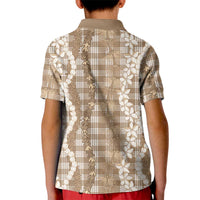 Hawaiian Ohia Lehua Lei Kid Polo Shirt Plaid Palaka Kalaihaahaa Pattern - Polynesian Pride