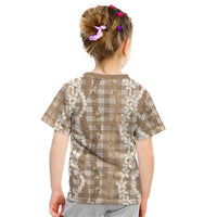 Hawaiian Ohia Lehua Lei Kid T Shirt Plaid Palaka Kalaihaahaa Pattern - Polynesian Pride