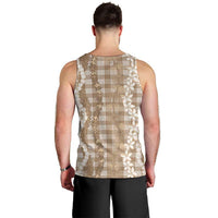 Hawaiian Ohia Lehua Lei Men Tank Top Plaid Palaka Kalaihaahaa Pattern - Polynesian Pride