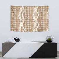 Hawaiian Ohia Lehua Lei Tapestry Plaid Palaka Kalaihaahaa Pattern - Polynesian Pride