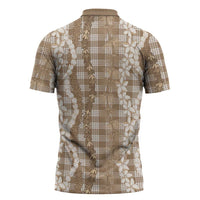 Hawaiian Ohia Lehua Lei Zipper Polo Shirt Plaid Palaka Kalaihaahaa Pattern - Polynesian Pride