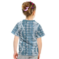 Hawaiian Ohia Lehua Lei Kid T Shirt Plaid Palaka Uliuli Omaomao Pattern - Polynesian Pride