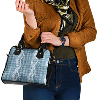 Hawaiian Ohia Lehua Lei Shoulder Handbag Plaid Palaka Uliuli Omaomao Pattern - Polynesian Pride