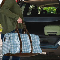 Hawaiian Ohia Lehua Lei Travel Bag Plaid Palaka Uliuli Omaomao Pattern - Polynesian Pride