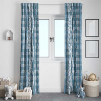 Hawaiian Ohia Lehua Lei Window Curtain Plaid Palaka Uliuli Omaomao Pattern - Polynesian Pride