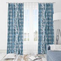 Hawaiian Ohia Lehua Lei Window Curtain Plaid Palaka Uliuli Omaomao Pattern - Polynesian Pride