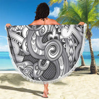 Aotearoa Maori Hei Tiki Beach Blanket Kiwikiwi Kowhaiwhai Puhoro Motif