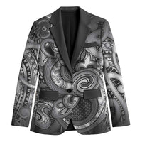 Aotearoa Maori Hei Tiki Blazer Kiwikiwi Kowhaiwhai Puhoro Motif