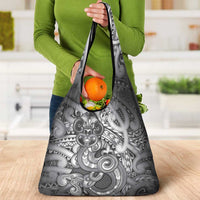 Aotearoa Maori Hei Tiki Grocery Bag Kiwikiwi Kowhaiwhai Puhoro Motif