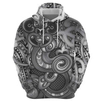 Aotearoa Maori Hei Tiki Hoodie Kiwikiwi Kowhaiwhai Puhoro Motif
