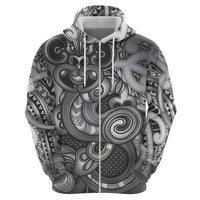 Aotearoa Maori Hei Tiki Hoodie Kiwikiwi Kowhaiwhai Puhoro Motif
