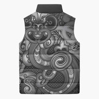 Aotearoa Maori Hei Tiki Sleeveless Puffer Jacket Kiwikiwi Kowhaiwhai Puhoro Motif