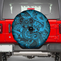 Aotearoa Maori Hei Tiki Spare Tire Cover Kikorangi Kowhaiwhai Puhoro Motif