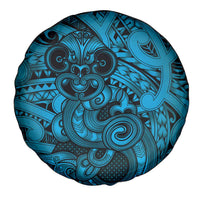 Aotearoa Maori Hei Tiki Spare Tire Cover Kikorangi Kowhaiwhai Puhoro Motif