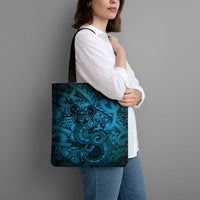 Aotearoa Maori Hei Tiki Tote Bag Kikorangi Kowhaiwhai Puhoro Motif