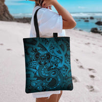 Aotearoa Maori Hei Tiki Tote Bag Kikorangi Kowhaiwhai Puhoro Motif