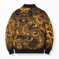 Aotearoa Maori Hei Tiki Bomber Puffer Jacket Koura Kowhaiwhai Puhoro Motif