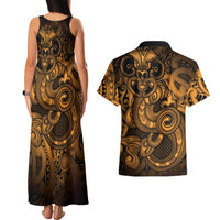 Aotearoa Maori Hei Tiki Couples Matching Tank Maxi Dress and Hawaiian Shirt Koura Kowhaiwhai Puhoro Motif LT9 - Polynesian Pride