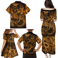 Aotearoa Maori Hei Tiki Family Matching Puletasi and Hawaiian Shirt Koura Kowhaiwhai Puhoro Motif LT9 - Polynesian Pride