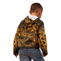 Aotearoa Maori Hei Tiki Kid Hoodie Koura Kowhaiwhai Puhoro Motif