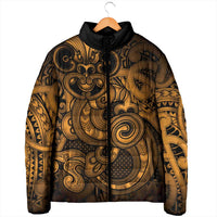 Aotearoa Maori Hei Tiki Padded Jacket Koura Kowhaiwhai Puhoro Motif