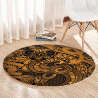Aotearoa Maori Hei Tiki Round Carpet Koura Kowhaiwhai Puhoro Motif