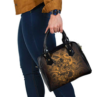 Aotearoa Maori Hei Tiki Shoulder Handbag Koura Kowhaiwhai Puhoro Motif