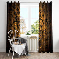 Aotearoa Maori Hei Tiki Window Curtain Koura Kowhaiwhai Puhoro Motif