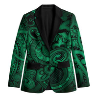 Aotearoa Maori Hei Tiki Blazer Kakariki Kowhaiwhai Puhoro Motif