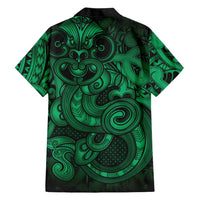Aotearoa Maori Hei Tiki Family Matching Summer Maxi Dress and Hawaiian Shirt Kakariki Kowhaiwhai Puhoro Motif LT9 - Polynesian Pride
