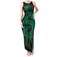 Aotearoa Maori Hei Tiki Family Matching Tank Maxi Dress and Hawaiian Shirt Kakariki Kowhaiwhai Puhoro Motif LT9 Mom's Dress Green - Polynesian Pride