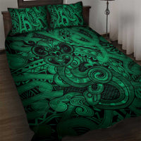 Aotearoa Maori Hei Tiki Quilt Bed Set Kakariki Kowhaiwhai Puhoro Motif