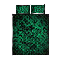 Aotearoa Maori Hei Tiki Quilt Bed Set Kakariki Kowhaiwhai Puhoro Motif