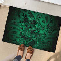 Aotearoa Maori Hei Tiki Rubber Doormat Kakariki Kowhaiwhai Puhoro Motif