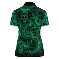 Aotearoa Maori Hei Tiki Women Polo Shirt Kakariki Kowhaiwhai Puhoro Motif LT9 - Polynesian Pride