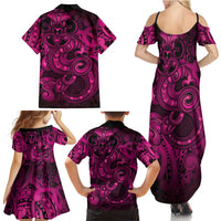 Aotearoa Maori Hei Tiki Family Matching Summer Maxi Dress and Hawaiian Shirt Mawhero Kowhaiwhai Puhoro Motif LT9 - Polynesian Pride