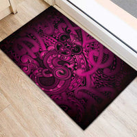 Aotearoa Maori Hei Tiki Rubber Doormat Mawhero Kowhaiwhai Puhoro Motif