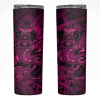 Aotearoa Maori Hei Tiki Skinny Tumbler Mawhero Kowhaiwhai Puhoro Motif LT9 Pink - Polynesian Pride