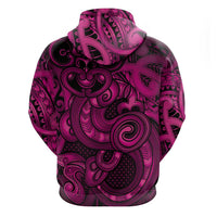 Aotearoa Maori Hei Tiki Zip Hoodie Mawhero Kowhaiwhai Puhoro Motif