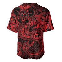 Aotearoa Maori Hei Tiki Baseball Jersey Whero Kowhaiwhai Puhoro Motif