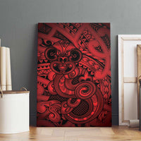 Aotearoa Maori Hei Tiki Canvas Wall Art Whero Kowhaiwhai Puhoro Motif