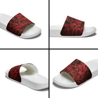 Aotearoa Maori Hei Tiki Slide Sandals Whero Kowhaiwhai Puhoro Motif