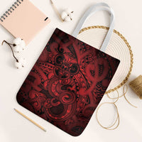 Aotearoa Maori Hei Tiki Tote Bag Whero Kowhaiwhai Puhoro Motif