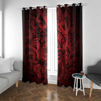 Aotearoa Maori Hei Tiki Window Curtain Whero Kowhaiwhai Puhoro Motif