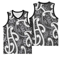 Aotearoa Maori Kowhaiwhai Basketball Jersey Kiwikiwi Puhoro and Patiki